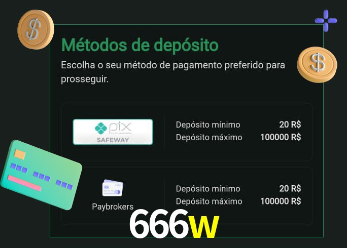 O cassino 666w oferece uma grande variedade de métodos de pagamento